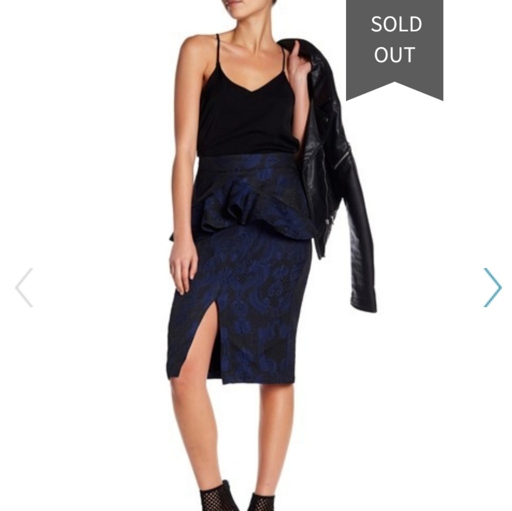 Kendall and Kylie Jacquard Peplum Skirt